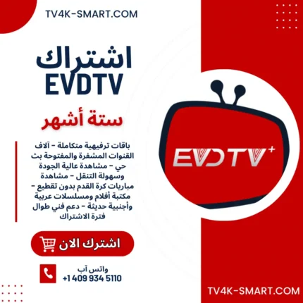 اشتراك سيرفر إي في دي EVD TV لمدة 6 أشهر